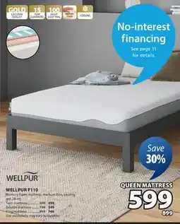 JYSK WELLPUR F110 QUEEN MATTRESS offer