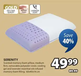 JYSK SERENITY Scented memory foam pillow offer