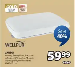 JYSK WELLPUR VARDO Memory foam pillow offer