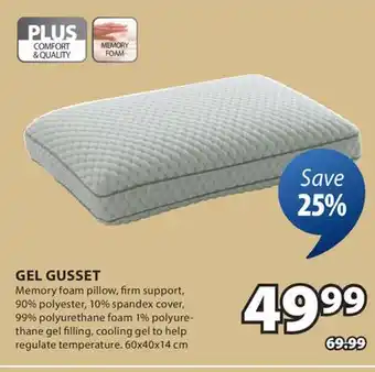 JYSK GEL GUSSET Memory foam pillow offer