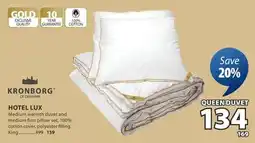 JYSK Hotel Lux Medium Warmth Duvet And Medium Firm Pillow Set offer