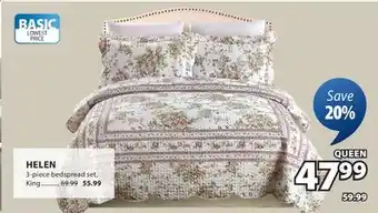 JYSK HELEN 3-piece bedspread set offer