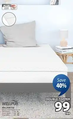 JYSK WELLPUR T30 Memory foam topper offer