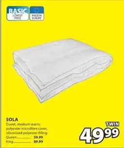 JYSK SOLA Duvet offer