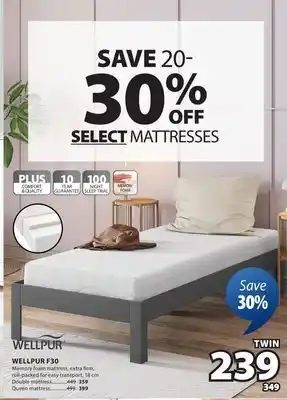 JYSK WELLPUR F30 Memory foam mattress extra firm offer