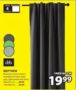 JYSK MATTHEW Blackout curtain panel offer