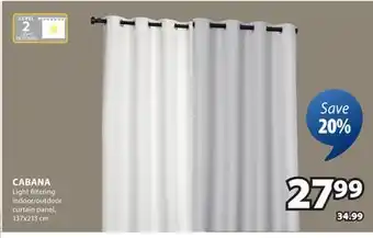 JYSK CABANA Light filtering indoor/outdoor curtain panel offer