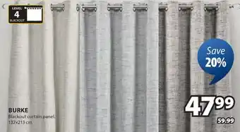 JYSK BURKE Blackout curtain panel offer