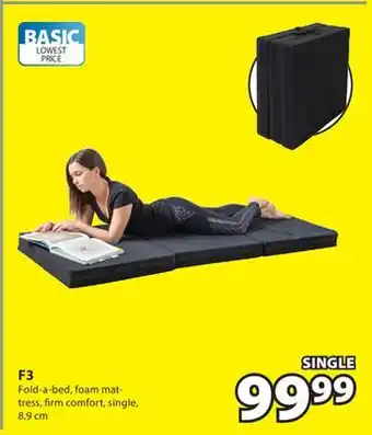 JYSK F3 Fold-a-bed, foam mat- tress, -firm comfort, single offer