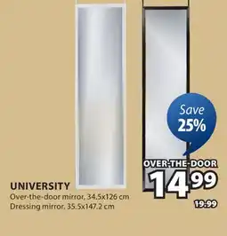 JYSK UNIVERSITY Over-the-door mirror offer