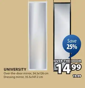 JYSK UNIVERSITY Over-the-door mirror offer