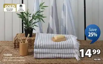 JYSK TOBER Cotton hammam towel With terry cloth backing offer