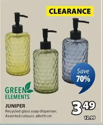 JYSK Juniper Recycled glass soap dispenser offer