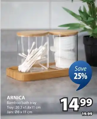 JYSK Arnica Bamboo bath tray offer