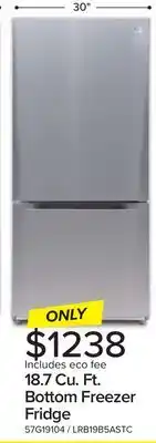 Leon's L2 Stainless Steel Bottom-Freezer Refrigerator (18.7 cu. ft.) - LRB19B5ASTC offer