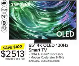 Leon's Samsung 65 OLED 4K Tizen Smart TV S90D - QN65S90DAFXZC offer