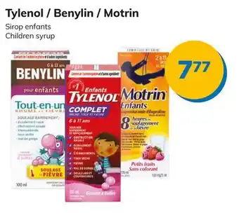 Accès pharma Tylenol / Benylin / Motrin Children syrup offer