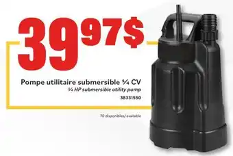 Matériaux Pont Masson 1/4 HP submersible utility pump offer