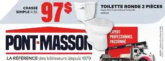 Matériaux Pont Masson Single 2-piece Round Toilet offer