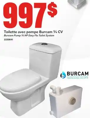 Matériaux Pont Masson Pump 3/4 HP Easy Flo Toilet System offer