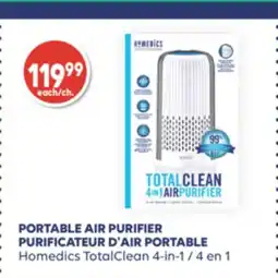 Wellwise by Shoppers Homedics TotalClean 4 en 1 PURIFICATEUR D'AIR PORTABLE offer