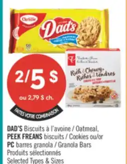 Pharmaprix DAD'S Oatmeal, PEEK FREANS Cookies or PC Granola Bars Produits offer