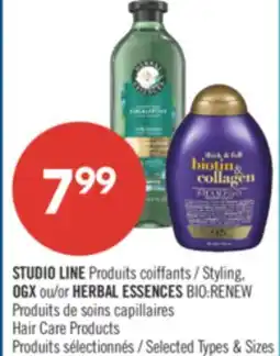 Pharmaprix STUDIO LINE Styling, OGX or HERBAL ESSENCES BIO:RENEW Hair Care Products offer