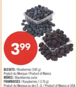 Pharmaprix Blueberries (340 g) Product of Mexico or Raspberries (170 g) Product of Mexico or USA offer