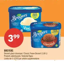 Pharmaprix BREYERS Classic Frozen Dessert offer