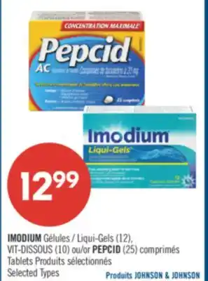 Pharmaprix IMODIUM Liqui-Gels (12) or PEPCID (25) Tablets offer