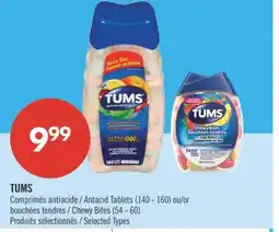 Pharmaprix TUMS Antacid Tablets 140 - 160 or Chewy Bites 54 - 60 offer