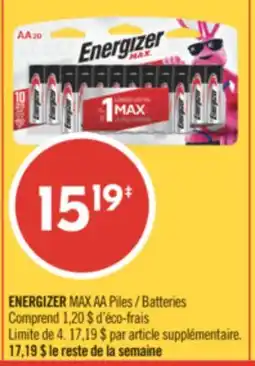 Pharmaprix ENERGIZER MAX AA Batteries offer