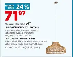 BMR LAMPE SUSPENDUE WELLINGTON offer