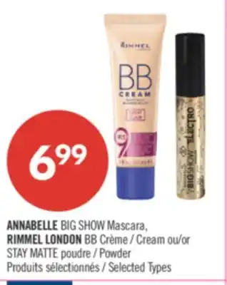 Pharmaprix ANNABELLE BIG SHOW Mascara, RIMMEL LONDON BB Crème STAY MATTE Powder offer