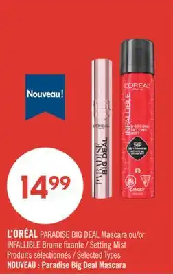 Pharmaprix L'ORÉAL PARADISE BIG DEAL Mascara or INFALLIBLE Brume fixante offer