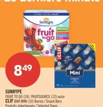 Pharmaprix SUNRYPE FRUIT TO GO (24), FRUITSOURCE (12) or CLIF BAR MINI (10) Snack Bars offer