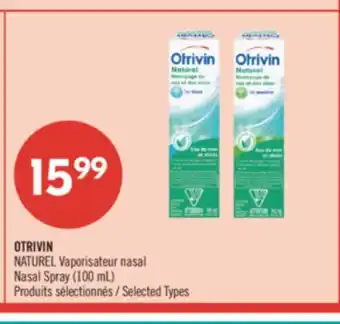 Pharmaprix OTRIVIN NATUREL Vaporisateur nasal Nasal Spray (100 mL) offer