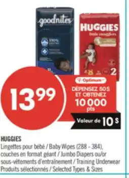 Pharmaprix HUGGIES Baby Wipes (288-384), Jumbo Diapers or Training Underwear offer