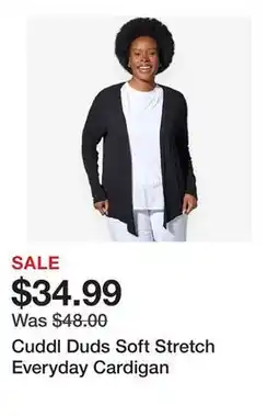 TSC Stores Cuddl Duds Soft Stretch Everyday Cardigan offer