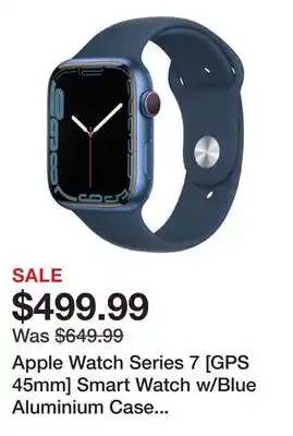 TSC Stores Apple Watch Series 7 [GPS 45mm] Smart Watch w/Blue Aluminium Case with Abyss Blue Sport Band offer