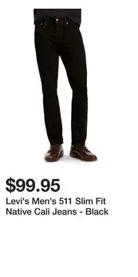 Mark's Levi's Men's 511 Slim Fit Native Cali Jeans - Black offer