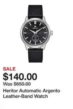 TSC Stores Heritor Automatic Argento Leather-Band Watch offer