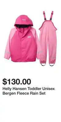 Mark's Helly Hansen Toddler Unisex Bergen Fleece Rain Set offer