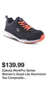 Mark's Dakota WorkPro Series Women's Quad Lite Aluminium Toe Composite Plate Athletic Shoes - Black offer