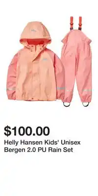 Mark's Helly Hansen Kids' Unisex Bergen 2.0 PU Rain Set offer