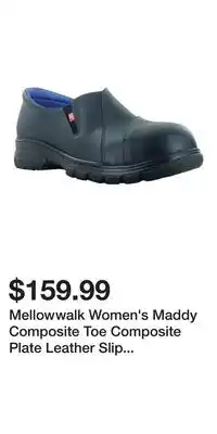 Mark's Mellowwalk Women's Maddy Composite Toe Composite Plate Leather Slip On Safety Shoes offer