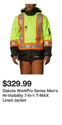 Mark's Dakota WorkPro Series Men's Hi-Visibility 7-In-1 T-MAX Lined Jacket offer