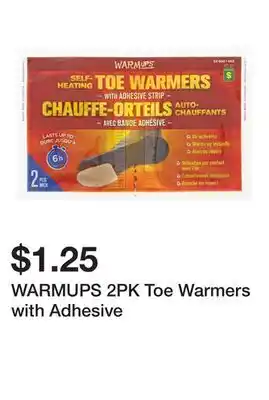 Dollarama WARMUPS 2PK Toe Warmers with Adhesive offer