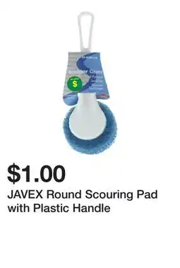 Dollarama JAVEX Round Scouring Pad with Plastic Handle offer