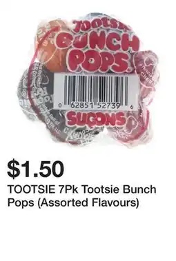 Dollarama TOOTSIE 7Pk Tootsie Bunch Pops (Assorted Flavours) offer